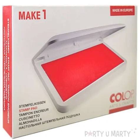 poduszka do stempli make 1 pudelko nasaczona czerwona jasna tusz wodny colop 90 x 50 mm