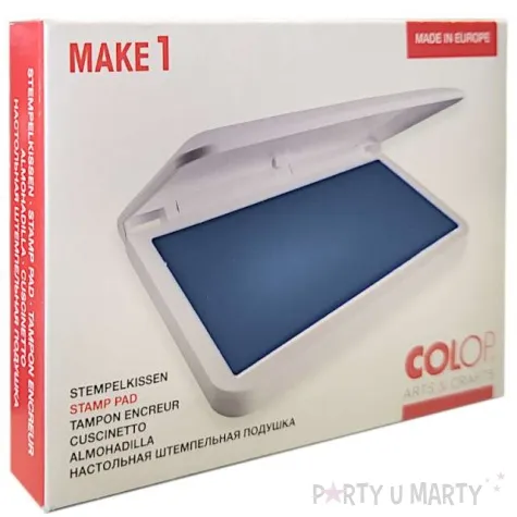 poduszka do stempli make 1 pudelko nasaczona niebieska ciemna tusz wodny colop 90 x 50 mm