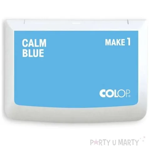 poduszka do stempli make 1 pudelko nasaczona niebieska tusz wodny colop 90 x 50 mm