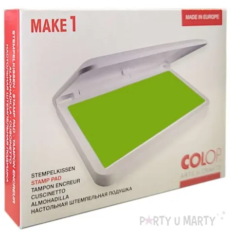 poduszka do stempli make 1 pudelko nasaczona zielona jasna tusz wodny colop 90 x 50 mm