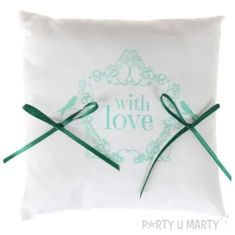poduszka kwadratowa pod obraczki with love mietowy santex 18 x 18 cm 1 szt