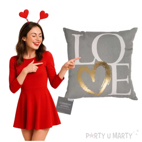 poduszka love szara ootb 40 x 40 cm