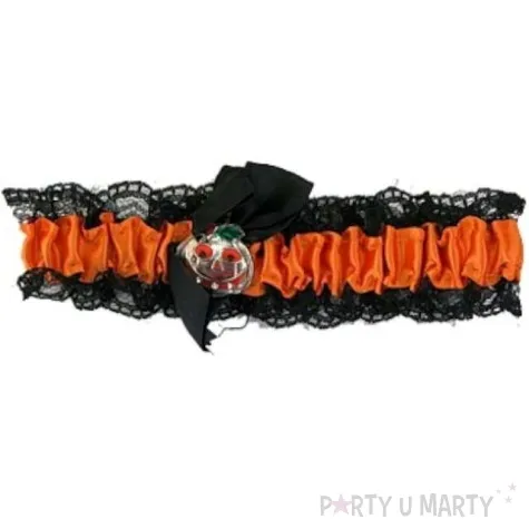 podwiazka halloween z dynia czarno pomaranczowa godan