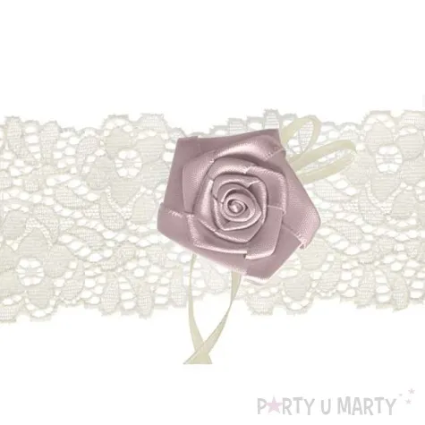 podwiazka koronkowa kremowa 1 szt