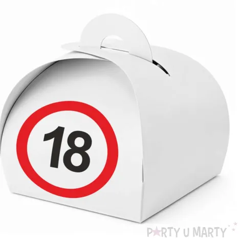 podziekowania dla gosci pudeleczka na slodycze 18 urodziny traffic birthday 7 5 x 6 5 cm 6 szt