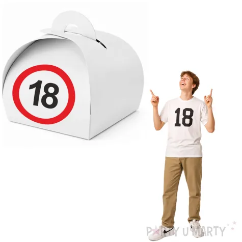 podziekowania dla gosci pudeleczka na slodycze 18 urodziny traffic birthday 7 5 x 6 5 cm 6 szt