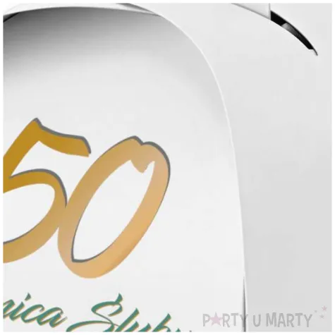 podziekowania dla gosci pudeleczka na slodycze 50 rocznica slubu zlote gody biale 6 szt