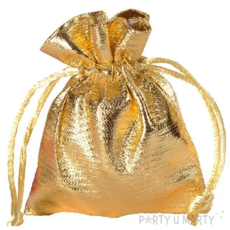 podziekowania dla gosci woreczek blyszczacy zloty santex 6 szt