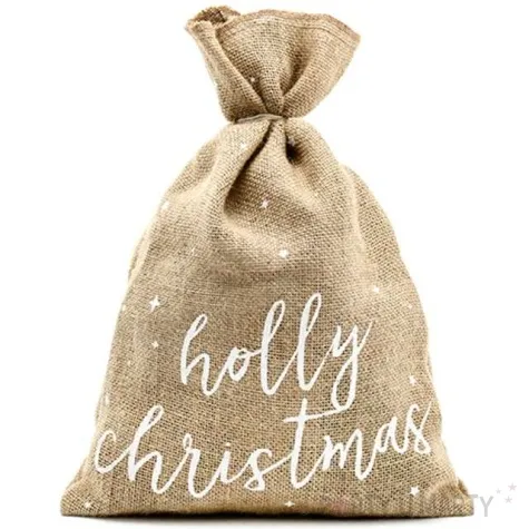 podziekowania dla gosci woreczek holly christmas jutowy partydeco 1 szt