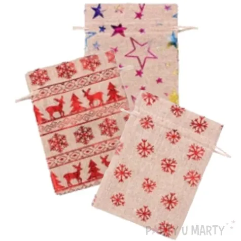 podziekowania dla gosci woreczki swiateczne wzory jutowe arpex 3 szt