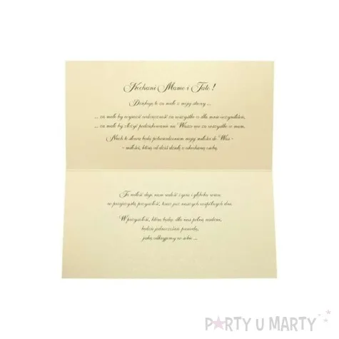 podziekowanie dla rodzicow kremowy 1szt