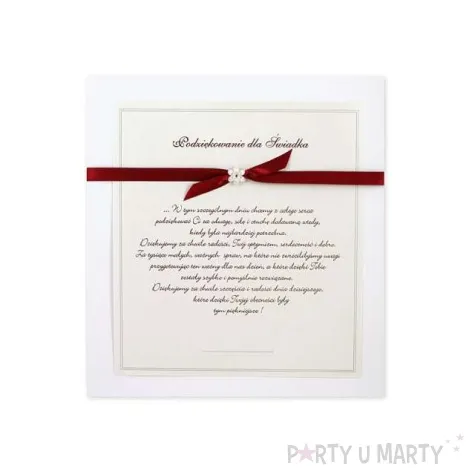 podziekowanie dla swiadka ozdobna tuba 1 szt