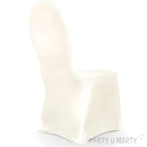 pokrowiec na krzes o classic matowy kremowy partydeco 1 szt