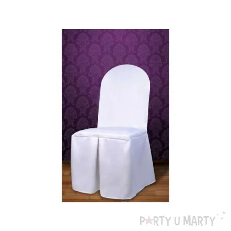 pokrowiec na krzeslo classic matowy bialy partydeco 1 szt