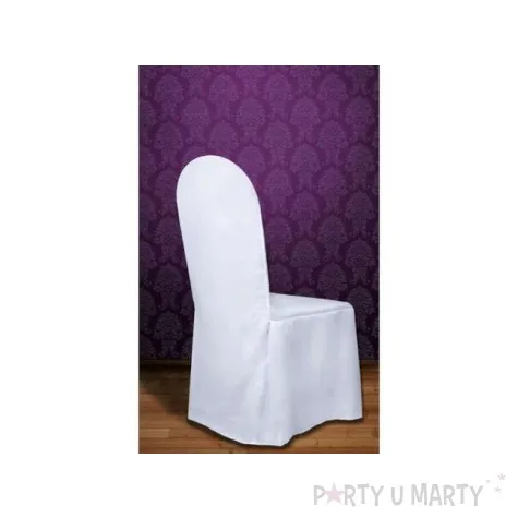 pokrowiec na krzeslo classic matowy bialy partydeco 1 szt