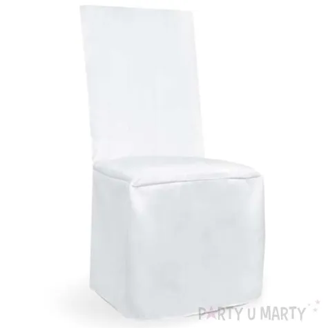pokrowiec na krzeslo classic matowy bialy partydeco 1 szt