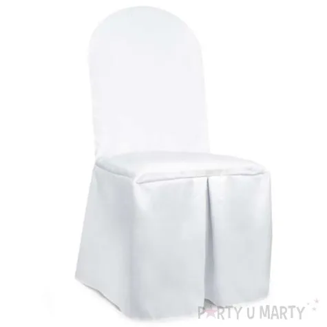 pokrowiec na krzeslo classic matowy bialy partydeco 1 szt