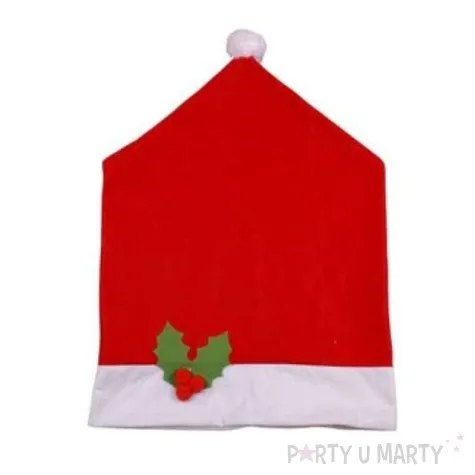 pokrowiec na krzeslo czapka mikolaja 49x72 cm