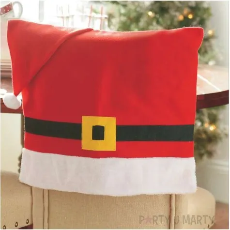 pokrowiec na krzeslo czapka mikolaja kraszek 62 x 42 cm