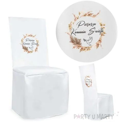 pokrowiec na krzeslo komunia swieta boho