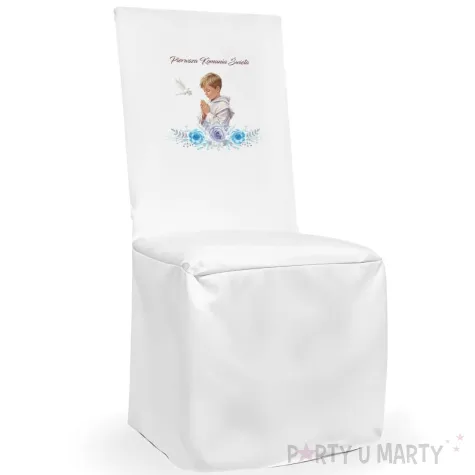 pokrowiec na krzeslo komunia swieta chlopiec w albie