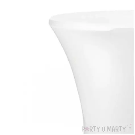 pokrowiec na stol koktajlowy bialy partydeco 110 x 80 cm