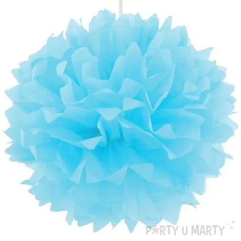 pompon bibulowy blekitny 40 cm