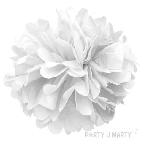 pompon bibulowy classic bialy 25 cm