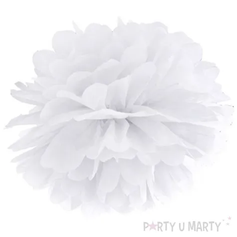 pompon bibulowy classic bialy partydeco 35 cm