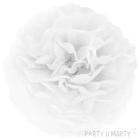 pompon bibulowy classic bialy partypal 15 cm