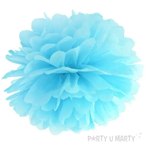 pompon bibulowy classic blekitny partydeco 35 cm
