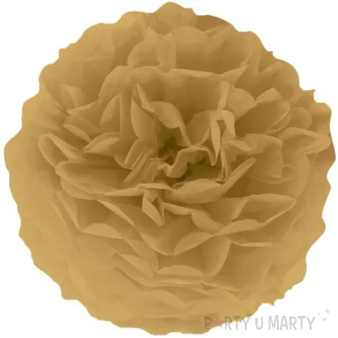 pompon bibulowy classic brazowy zloty partypal 15 cm