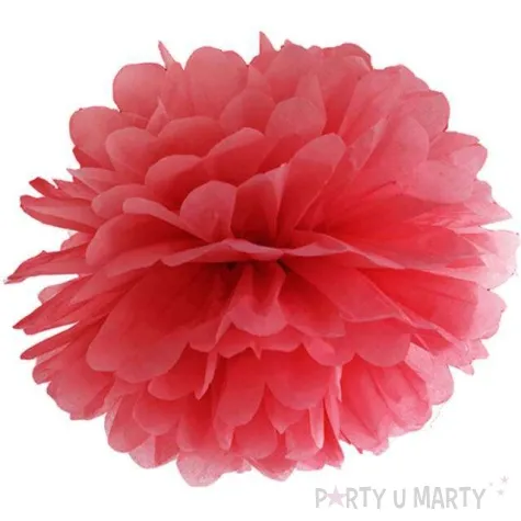 pompon bibulowy classic czerwony partydeco 35 cm