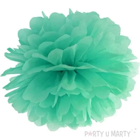 pompon bibulowy classic mietowy ciemny partydeco 35 cm