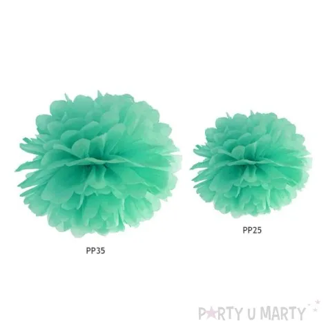 pompon bibulowy classic mietowy ciemny partydeco 35 cm