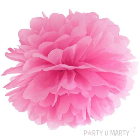 pompon bibulowy classic rozowy partydeco 35 cm