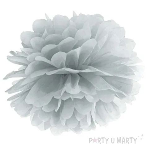 pompon bibulowy classic srebrny partydeco 35 cm