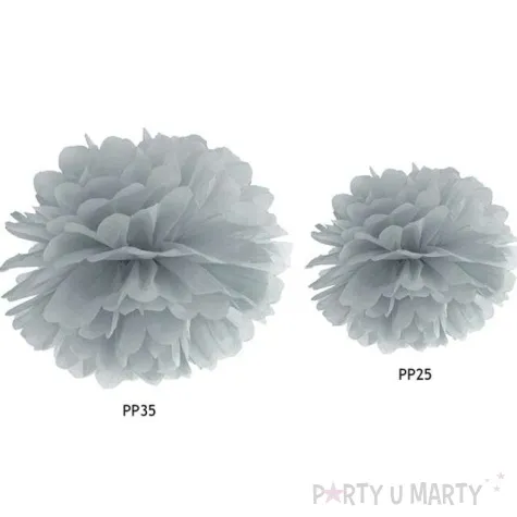 pompon bibulowy classic szary partydeco 35 cm