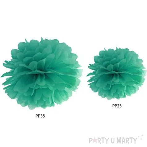 pompon bibulowy classic turkusowy partydeco 35 cm