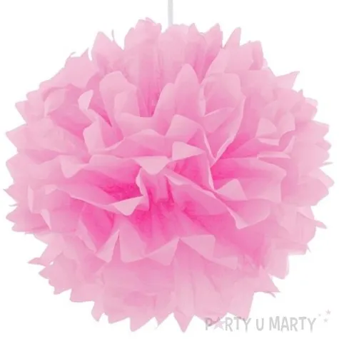 pompon bibulowy rozowy jasny 40 cm