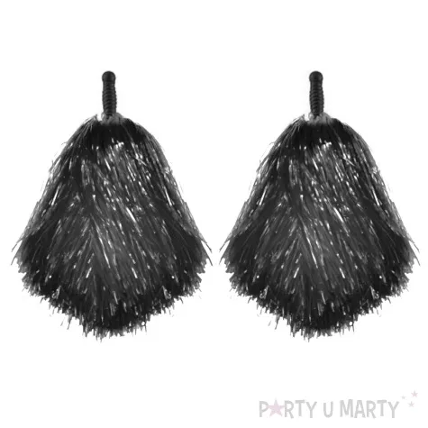 pompon czirliderka czarny partytino 30 cm 2 szt