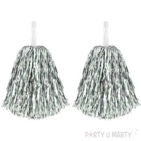 pompon czirliderka srebrny partypal 38 cm 2 szt