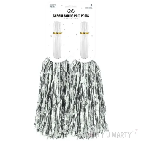 pompon czirliderka srebrny partypal 38 cm 2 szt
