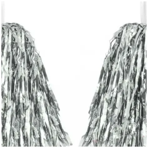 pompon czirliderka srebrny partypal 38 cm 2 szt