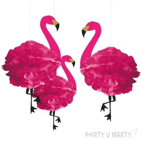 pompon flamingi amscan 3 szt 50 cm
