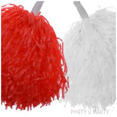 pompony czirliderka bialo czerwone arpex 2 szt