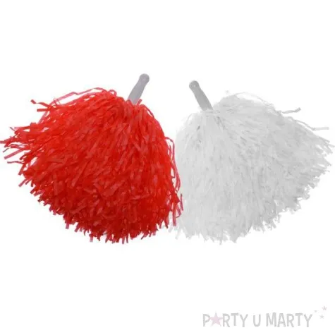 pompony czirliderka bialo czerwone arpex 2 szt