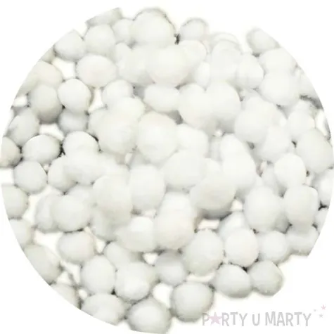 pompony dekoracyjne akrylowe arpex bialy 2cm 60 szt