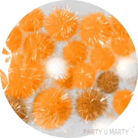 pompony dekoracyjne akrylowe pomaranczowy arpex 25 szt