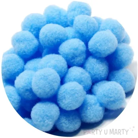 pompony dekoracyjne pluszowe blekitne godan 10 szt